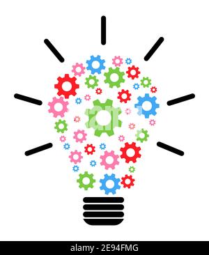 Lightbulb gears icon settings , for mobile applications web sites etc. Vector illustration . Stock Vector