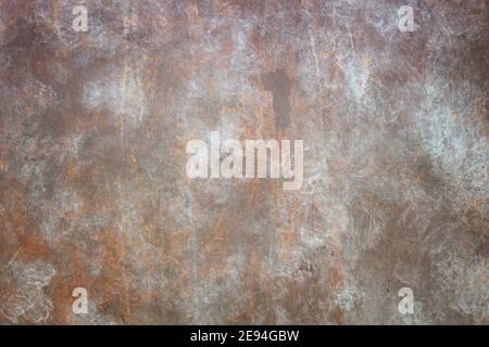 Metal plate background - crude grungy aged steel texture. Stock Photo