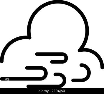 Windy weather icon. Outline windy weather vector icon for web design isolated on white background Stock Vector