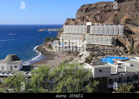 Gran Canaria, Spain - one of Canary Islands. Tourist resorts of Taurito village. Stock Photo