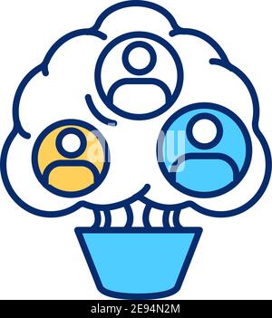Cultivate diverse team RGB color icon Stock Vector