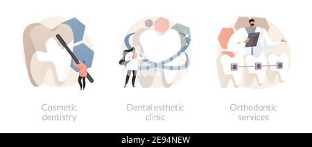 Smile treatment abstract concept vector illustrations. Stock Vector