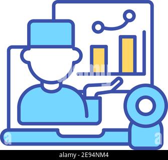 Electronic health record RGB color icon Stock Vector