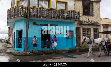 Ration book store architecture building, Cuba Stock Photo