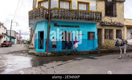 Ration book store architecture building, Cuba Stock Photo