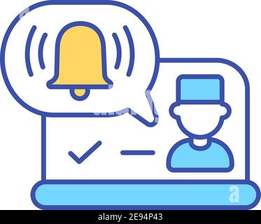 Virtual meeting with doctor RGB color icon Stock Vector