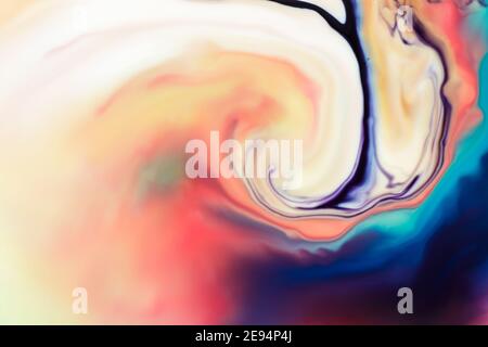 Abstract colorful background, soft fluid art wallpaper. Mixing paints and colors, modern art. Stock Photo
