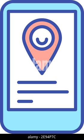 Child location report app RGB color icon Stock Vector