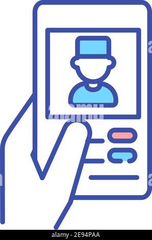 Mobile medicine RGB color icon Stock Vector