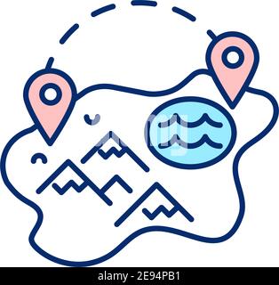 Frozen lake tour RGB color icon Stock Vector
