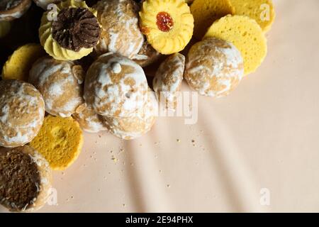 gingerbread sweets, airy cakes on background  Stock Photo