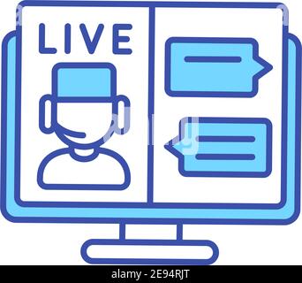 Live online chat with doctor RGB color icon Stock Vector