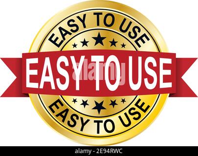 modern gold easy to use vector eps10 badge sign Stock Vector