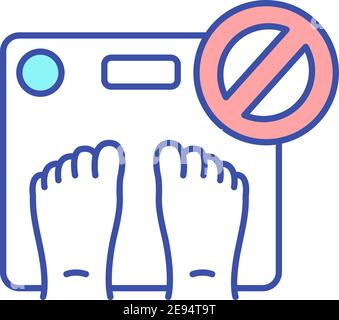 Stop weighing yourself RGB color icon Stock Vector