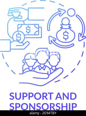 Support and sponsorship concept icon Stock Vector