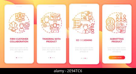 Co creation kinds onboarding mobile app page screen with concepts Stock Vector
