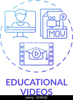 Educational videos concept icon Stock Vector