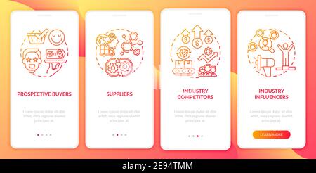 Co-creation contributors onboarding mobile app page screen with concepts Stock Vector