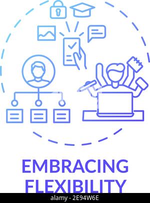 Embracing flexibility concept icon Stock Vector