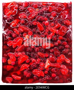 natural healthy sweets. the strawberry jelly cake, isolated Stock Photo