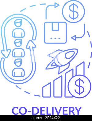 Co-delivery concept icon Stock Vector