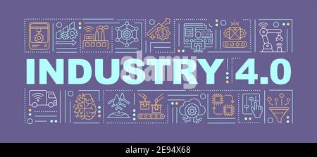 Industrial internet of things word concepts banner Stock Vector