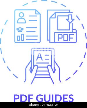 PDF guides concept icon Stock Vector