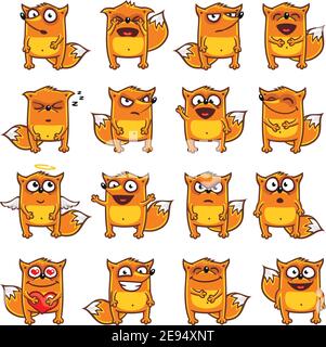 16 smiley foxes individually grouped for easy copy-n-paste. (1) Stock Vector