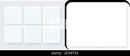 Square Grid Seamless Wireframe Texture Pattern Template Stock Vector