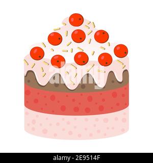 Colorful cake icon with berries vector illustration Stock Vector