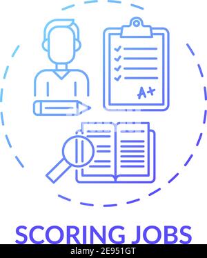 Scoring jobs concept icon Stock Vector