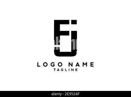 Fj logo initial design elegant icon Royalty Free Vector