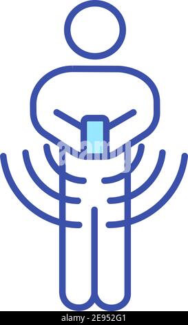 Cellular frequency RGB color icon Stock Vector