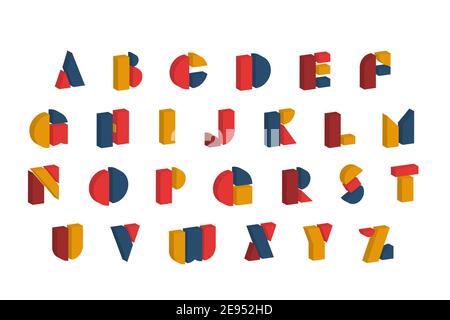 Bauhaus letters and numbers set. Modern typography. Font for events, promotions, logos, banner, monogram and poster. Stock Vector