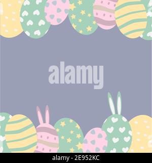 Easter card Easter eggs Cartoon style Vektor Illustration Stock Vector