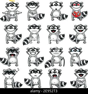 Smiley racoons Stock Vector