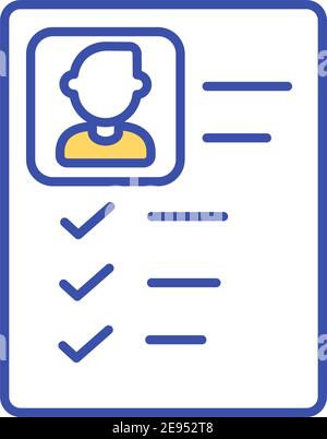 Employee job application RGB color icon Stock Vector