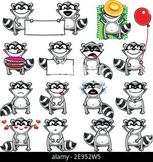 Smiley racoons Stock Vector