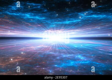Time warp, traveling in space. 3d illustration Stock Photo