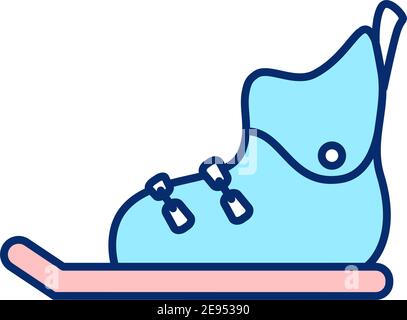 Snowshoeing RGB color icon Stock Vector