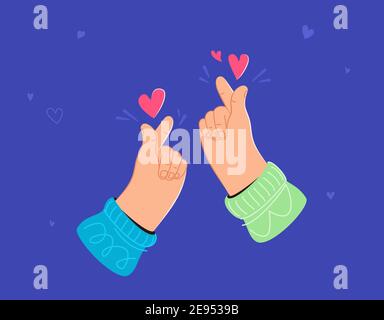 Human hand showing korean love sign by fingers Stock Vector