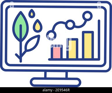 Agricultural statistics RGB color icon Stock Vector