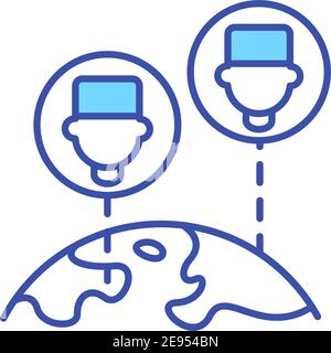 Access to foreign doctors RGB color icon Stock Vector