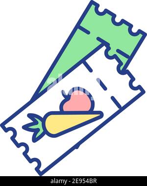 U pick farm tickets RGB color icon Stock Vector