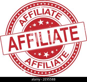 red Affiliate grunge rubber stamp on white, vector illustration Stock Vector