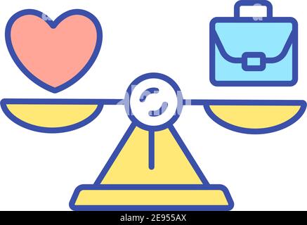Work life balance RGB color icon Stock Vector