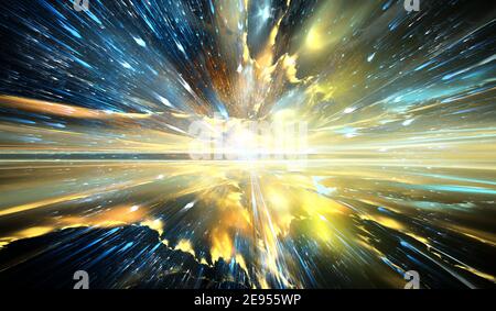 Time warp, traveling in space. 3d illustration Stock Photo