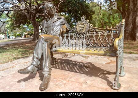 Sculpture John Lennon in urban square, Havana, Cuba Stock Photo