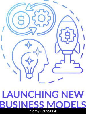 Launching new business models concept icon Stock Vector