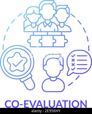 Co-evaluation concept icon Stock Vector